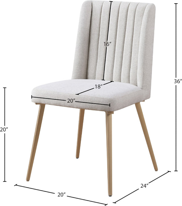 Eleanor Linen Textured Fabric / Iron / Foam Contemporary  Dining Chair - 20" W x 23.5" D x 35.5" H