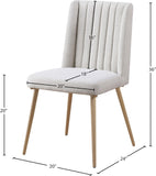 Eleanor Linen Textured Fabric / Iron / Foam Contemporary  Dining Chair - 20" W x 23.5" D x 35.5" H