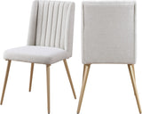 Eleanor Linen Textured Fabric Contemporary Dining Chair - Set of 2