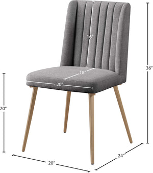 Eleanor Linen Textured Fabric / Iron / Foam Contemporary  Dining Chair - 20" W x 23.5" D x 35.5" H