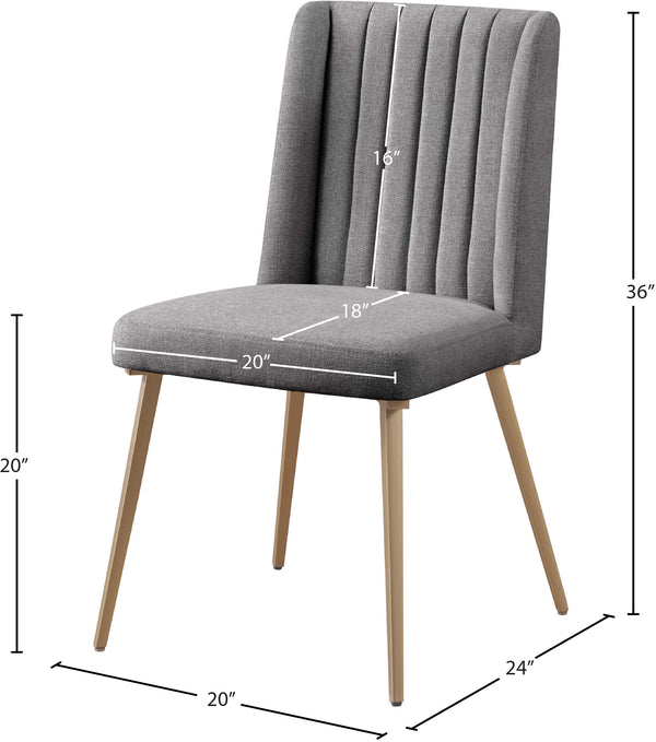 Eleanor Linen Textured Fabric / Iron / Foam Contemporary  Dining Chair - 20" W x 23.5" D x 35.5" H