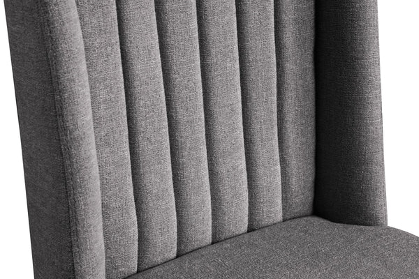 Eleanor Linen Textured Fabric / Iron / Foam Contemporary  Dining Chair - 20" W x 23.5" D x 35.5" H