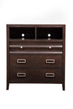 Alpine Furniture Legacy 3 Drawer TV Media Chest, Black Cherry 1788-11 Black Cherry Plantation Mahogany Solids & Okoume Veneer 18 x 38 x 40