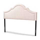 Rita Modern and Contemporary Light Pink Velvet Fabric Upholstered Full Size Headboard