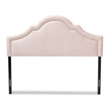 Baxton Studio Rita Modern and Contemporary Light Pink Velvet Fabric Upholstered Full Size Headboard