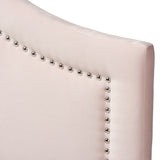 Baxton Studio Rita Modern and Contemporary Light Pink Velvet Fabric Upholstered Full Size Headboard