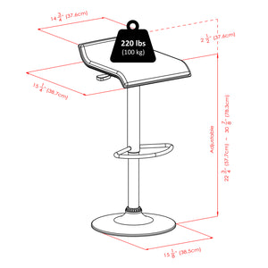 Winsome Wood Spectrum Adjustable Swivel Stools, 2-Piece Set, Black & Chrome 93329-WINSOMEWOOD