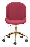 English Elm EE2712 100% Polyurethane, Plywood, Steel Modern Commercial Grade Office Chair Red, Gold 100% Polyurethane, Plywood, Steel