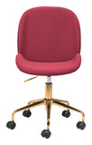 Zuo Modern Miles 100% Polyurethane, Plywood, Steel Modern Commercial Grade Office Chair Red, Gold 100% Polyurethane, Plywood, Steel