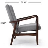 Becker Grey Fabric Arm Chair Noble House