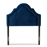 Baxton Studio Rita Modern and Contemporary Navy Blue Velvet Fabric Upholstered Twin Size Headboard