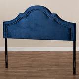 Baxton Studio Rita Modern and Contemporary Navy Blue Velvet Fabric Upholstered Full Size Headboard