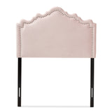 Baxton Studio Nadeen Modern and Contemporary Light Pink Velvet Fabric Upholstered Twin Size Headboard