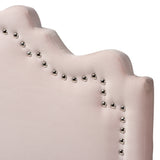 Baxton Studio Nadeen Modern and Contemporary Light Pink Velvet Fabric Upholstered Twin Size Headboard
