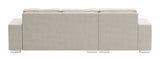 Zuo Modern Brickell 100% Polyester, Plywood, Steel Modern Commercial Grade Sectional Beige, Chrome 100% Polyester, Plywood, Steel