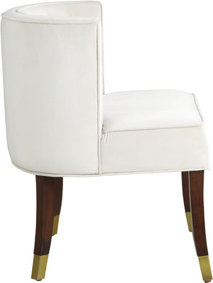 Perry Velvet / Engineered Wood / Metal / Foam Contemporary Cream Velvet Dining Chair - 24" W x 25" D x 29.5" H