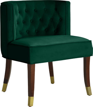 Perry Velvet / Engineered Wood / Metal / Foam Contemporary Green Velvet Dining Chair - 24" W x 25" D x 29.5" H