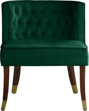 Perry Velvet / Engineered Wood / Metal / Foam Contemporary Green Velvet Dining Chair - 24" W x 25" D x 29.5" H