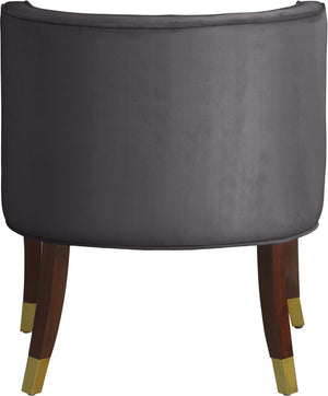 Perry Velvet / Engineered Wood / Metal / Foam Contemporary Grey Velvet Dining Chair - 24" W x 25" D x 29.5" H