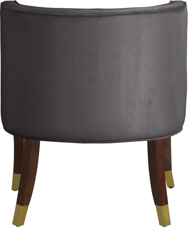 Perry Velvet / Engineered Wood / Metal / Foam Contemporary Grey Velvet Dining Chair - 24" W x 25" D x 29.5" H