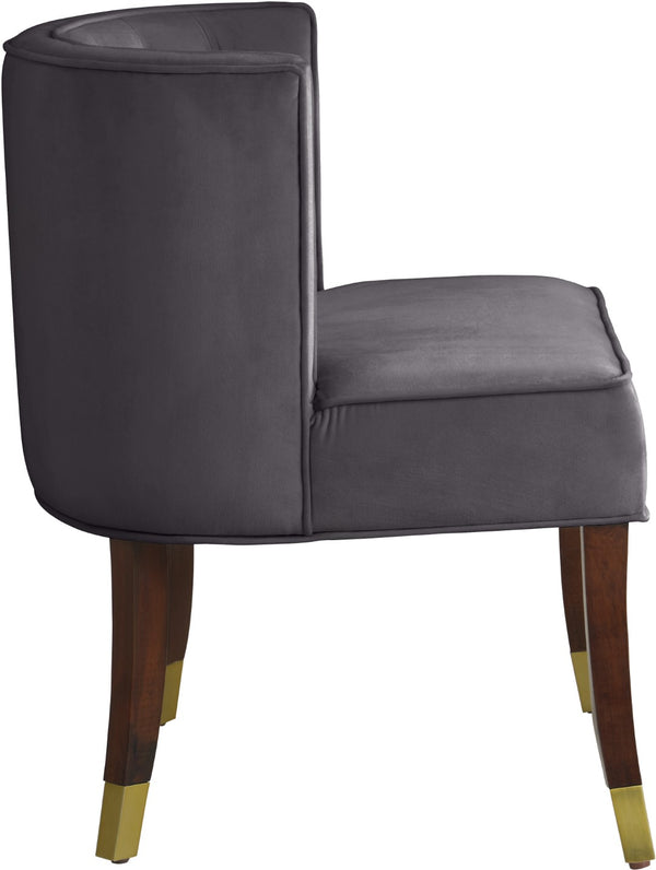Perry Velvet / Engineered Wood / Metal / Foam Contemporary Grey Velvet Dining Chair - 24" W x 25" D x 29.5" H