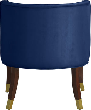 Perry Velvet / Engineered Wood / Metal / Foam Contemporary Navy Velvet Dining Chair - 24" W x 25" D x 29.5" H
