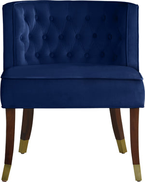 Perry Velvet / Engineered Wood / Metal / Foam Contemporary Navy Velvet Dining Chair - 24" W x 25" D x 29.5" H