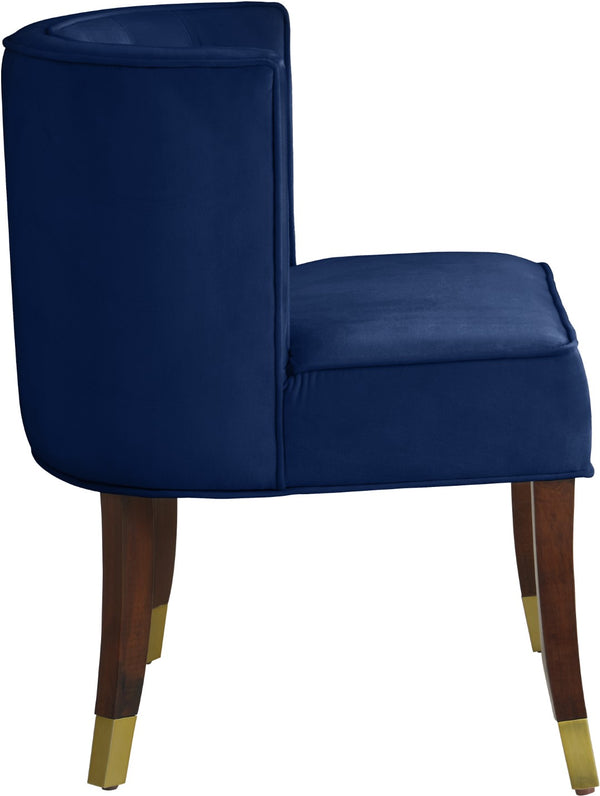 Perry Velvet / Engineered Wood / Metal / Foam Contemporary Navy Velvet Dining Chair - 24" W x 25" D x 29.5" H