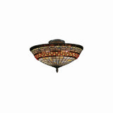 Jewelstone 16'' Wide 3-Light Semi Flush Mount - Classic Bronze