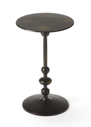 Butler Specialty Zora Distressed Black Iron Pedestal End Table 9340025