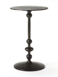 Butler Specialty Zora Distressed Black Iron Pedestal End Table 9340025