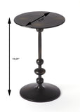 Butler Specialty Zora Distressed Black Iron Pedestal End Table 9340025