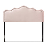 Baxton Studio Nadeen Modern and Contemporary Light Pink Velvet Fabric Upholstered Full Size Headboard