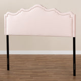 Baxton Studio Nadeen Modern and Contemporary Light Pink Velvet Fabric Upholstered Queen Size Headboard