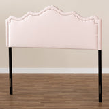 Baxton Studio Nadeen Modern and Contemporary Light Pink Velvet Fabric Upholstered Full Size Headboard