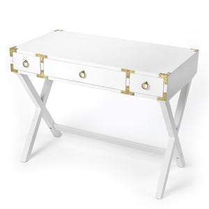 Butler Specialty Forster Glossy White Campaign Writing Desk 9341304