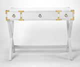 Butler Specialty Forster Glossy White Campaign Writing Desk 9341304