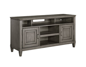 Newport 54" Stone Finish TV Console – Handcrafted with Wire Management & Soundbar Shelf, Fully Assembled