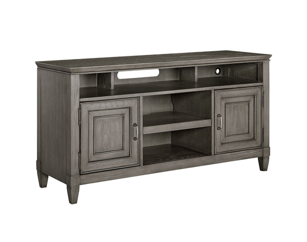 Newport 54" Stone Finish TV Console – Handcrafted with Wire Management & Soundbar Shelf, Fully Assembled