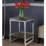 Winsome Wood Jared End Table, Enamel Steel Tube 93418-WINSOMEWOOD