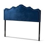 Nadeen Modern and Contemporary Royal Blue Velvet Fabric Upholstered Queen Size Headboard