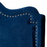 Baxton Studio Nadeen Modern and Contemporary Royal Blue Velvet Fabric Upholstered Full Size Headboard