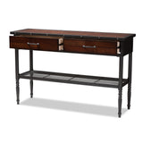 Baxton Studio Jana Vintage Industrial Walnut-Finished Wood 2-Drawer Dining Room Server