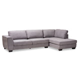 Petra Modern Contemporary Fabric Upholstered Right Facing Sectional Sofa