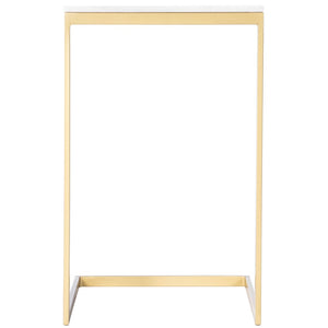 Butler Specialty Lawler White Marble, Gold  End Table 9349025