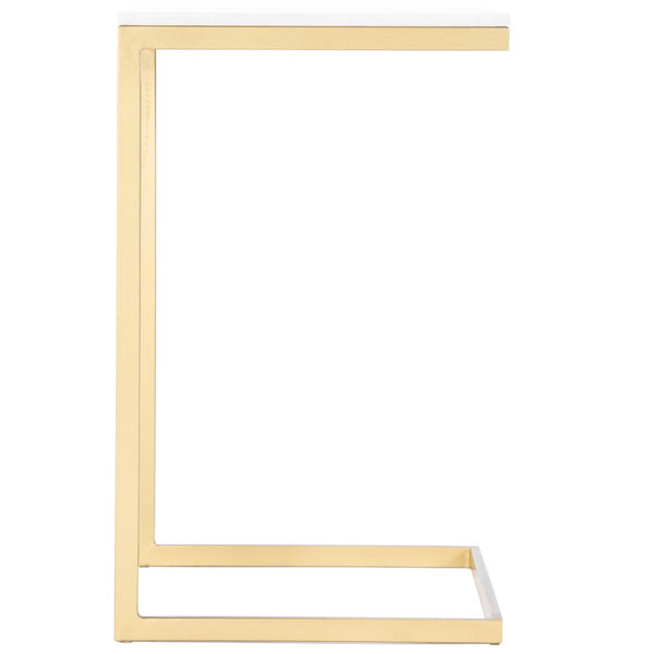 Butler Specialty Lawler White Marble, Gold  End Table 9349025