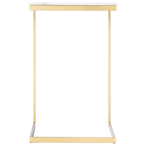 Butler Specialty Lawler White Marble, Gold  End Table 9349025