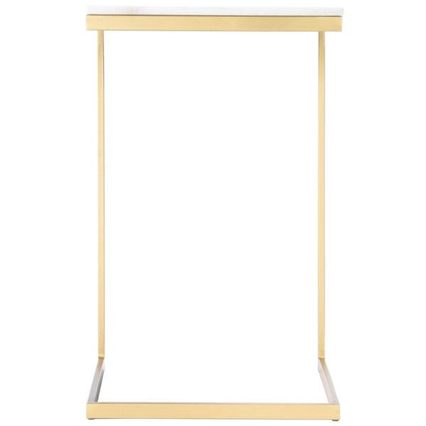 Butler Specialty Lawler White Marble, Gold  End Table 9349025