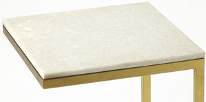 Butler Specialty Lawler White Marble, Gold  End Table 9349025