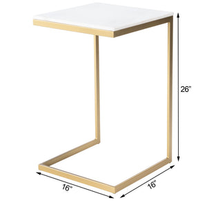 Butler Specialty Lawler White Marble, Gold  End Table 9349025